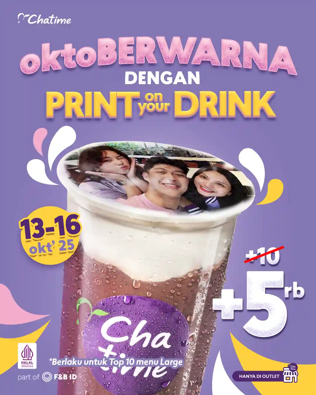 Promo Chatime Print On Your Drink Cuma Tambah 5 Ribu