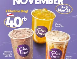 Promo Chatime Spesial Welcome November 2 Reg Cup 40 Ribu