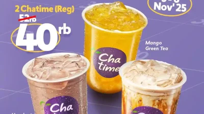 Promo Chatime Spesial Welcome November 2 Reg Cup 40 Ribu
