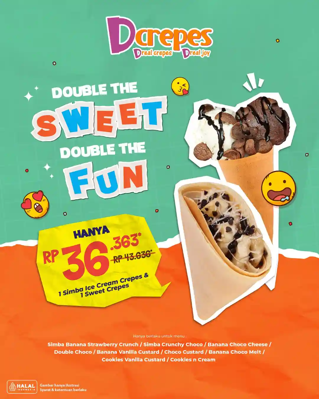 Promo Dcrepes Harga Spesial Paket Combo Hanya 36 Ribu