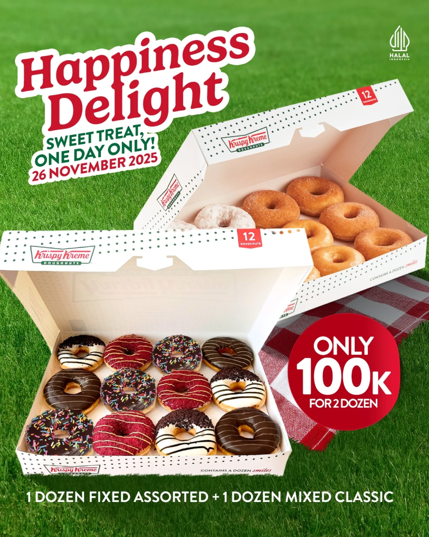 Promo Krispy Kreme Beli 2 Lusin Donat Harga Hanya 100 Ribu