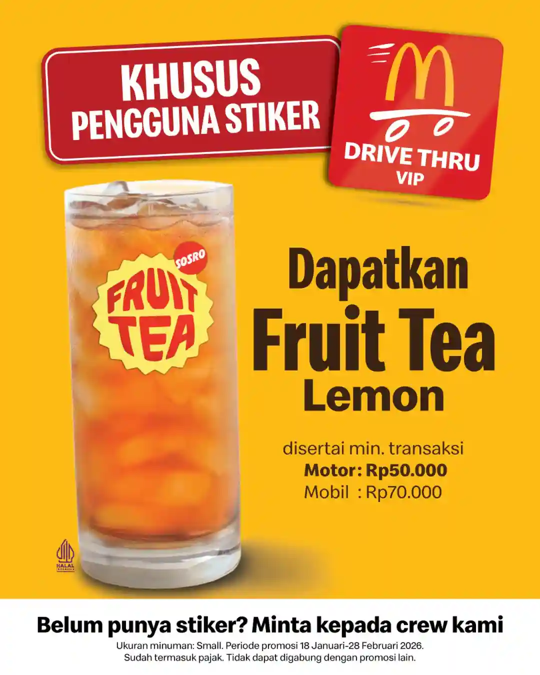 Promo McDonald’s Drive Thru Gratis Fruit Tea Lemon 1 Promo McDonalds Drive Thru Gratis Fruit Tea Lemon