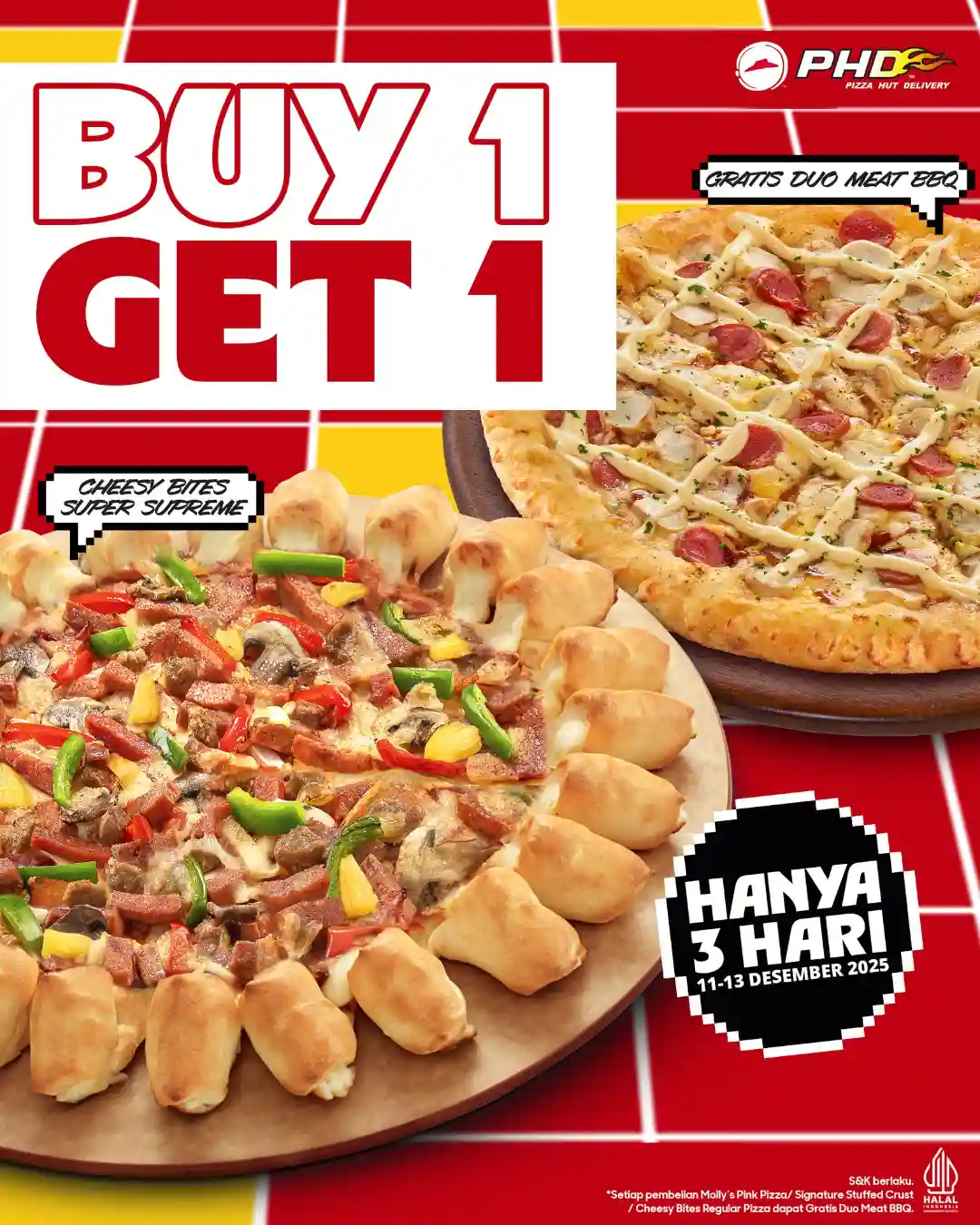 Promo PHD Spesial 12.12 Beli 1 Gratis 1 Original Duo Meat BBQ 1 Promo PHD Spesial 12.12 Beli 1 Gratis 1 Original Duo Meat BBQ