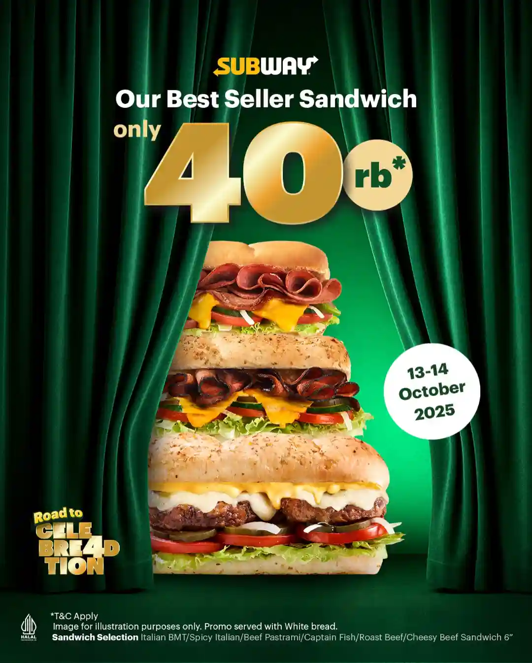 Promo Subway Harga Spesial Best Seller Sandwich Hanya 40 Ribu