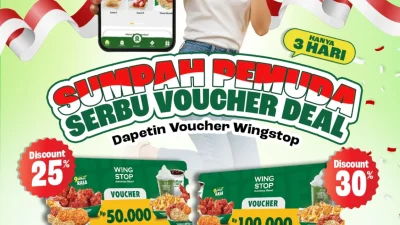 Promo Wingstop Spesial Sumpah Pemuda Serbu Voucher Deal 30%