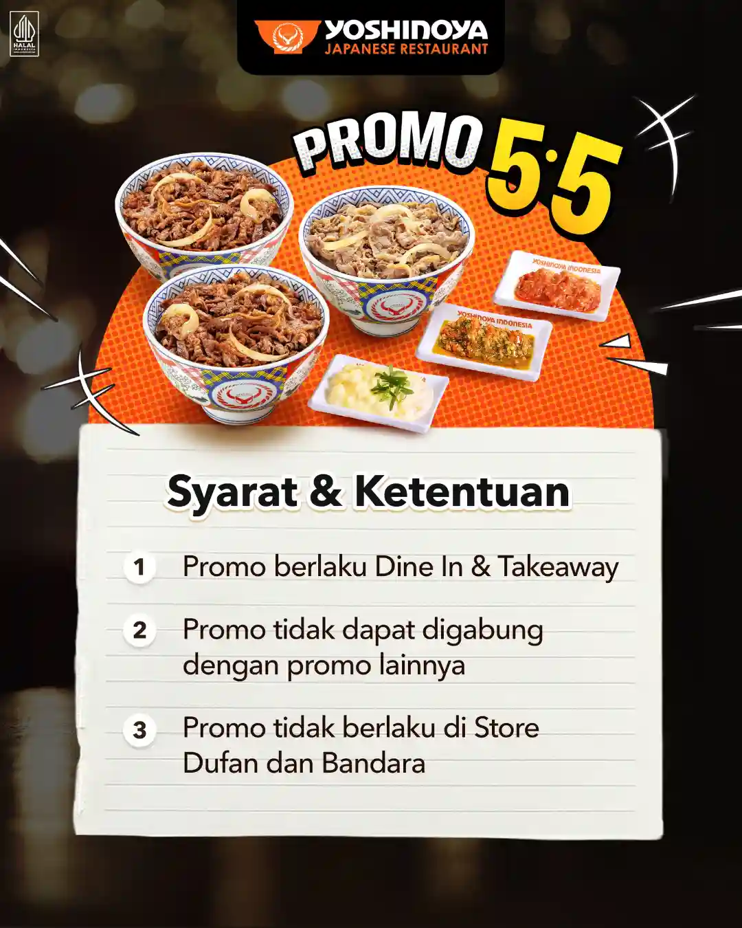 Promo Yoshinoya Spesial 5.5: Paket Beef Bowl & Diskon Kopi 3 Promo Yoshinoya Spesial 5.5 Paket Beef Bowl & Diskon Kopi