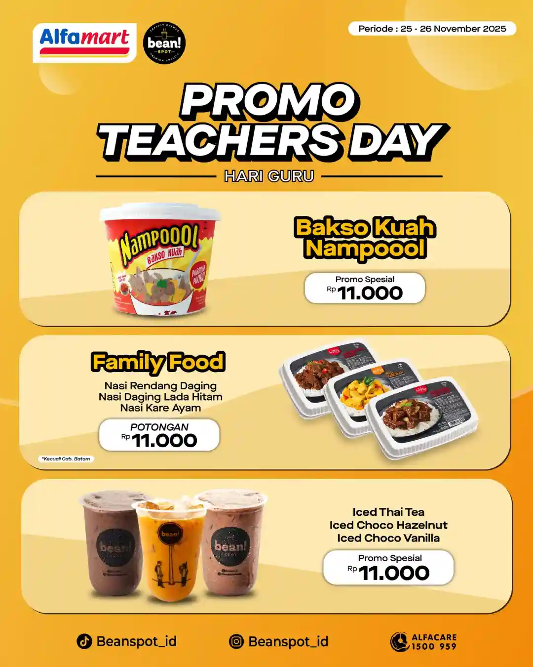 Promo Beanspot Harga Spesial Hari Guru Menu Serba 11 Ribu