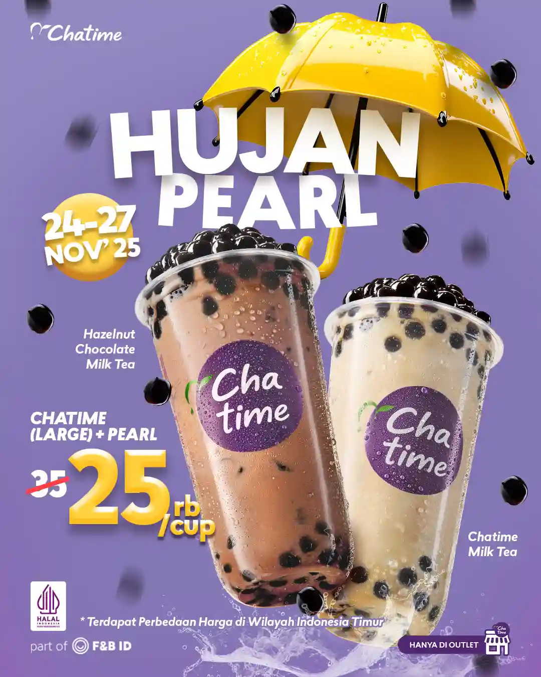 Promo Chatime Hujan Pearl Large Cup Pearl Hanya 25 Ribu