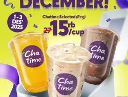 Promo Chatime Spesial Welcome Desember Reg Cup 15 Ribu
