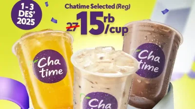Promo Chatime Spesial Welcome Desember Reg Cup 15 Ribu
