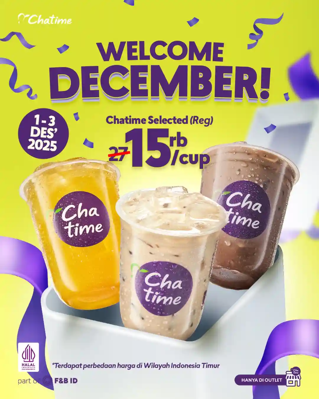 Promo Chatime Spesial Welcome Desember Reg Cup 15 Ribu 1 Promo Chatime Spesial Welcome Desember Reg Cup 15 Ribu