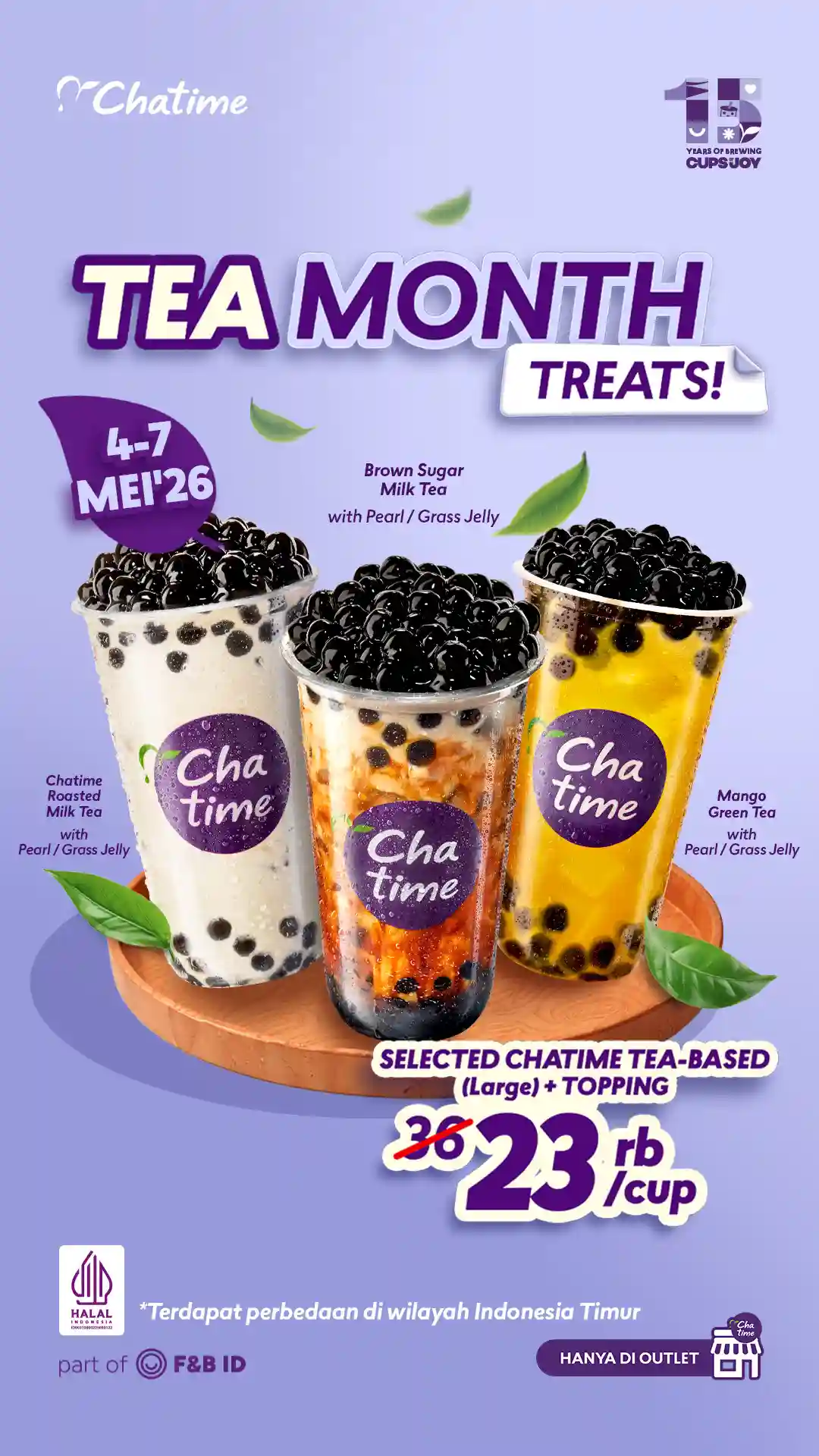 Promo Chatime Tea Month Mei 2026, Minuman Mulai 23 Ribuan! 1 Promo Chatime Tea Month Mei 2026, Minuman Mulai 23 Ribuan!