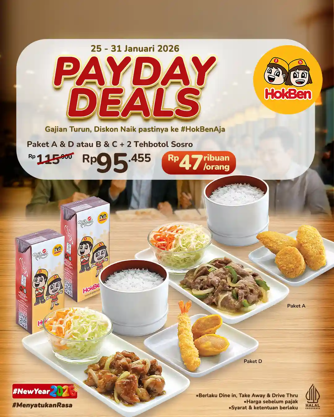 Promo HokBen Payday 25–31 Januari 2026, Paket Hemat + Teh Botol Mulai 47 Ribuan 1 Promo HokBen Payday 25–31 Januari 2026 Paket Hemat Teh Botol Mulai 47 Ribuan