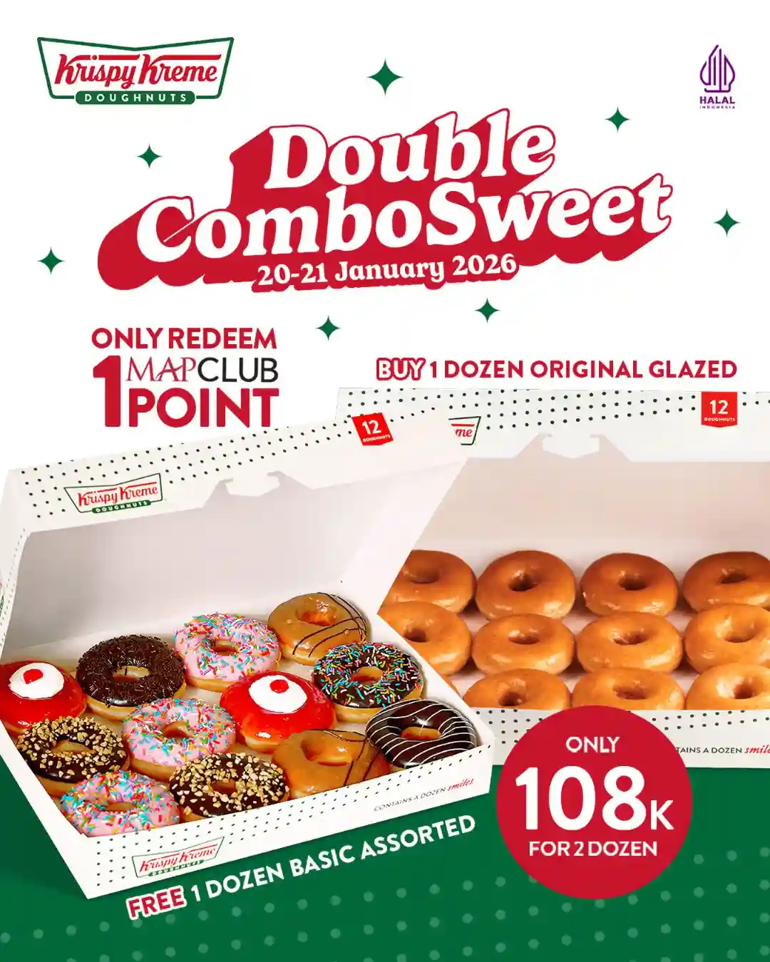 Promo Krispy Kreme Beli 2 Lusin Donat Harga Hanya 108 Ribu 1 Promo Krispy Kreme beli 2 lusin donat hanya Rp 108.000 khusus member MAPCLUB