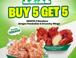 Promo Wingstop Harga Spesial 12.12 Beli 5 Gratis 5 Boneless