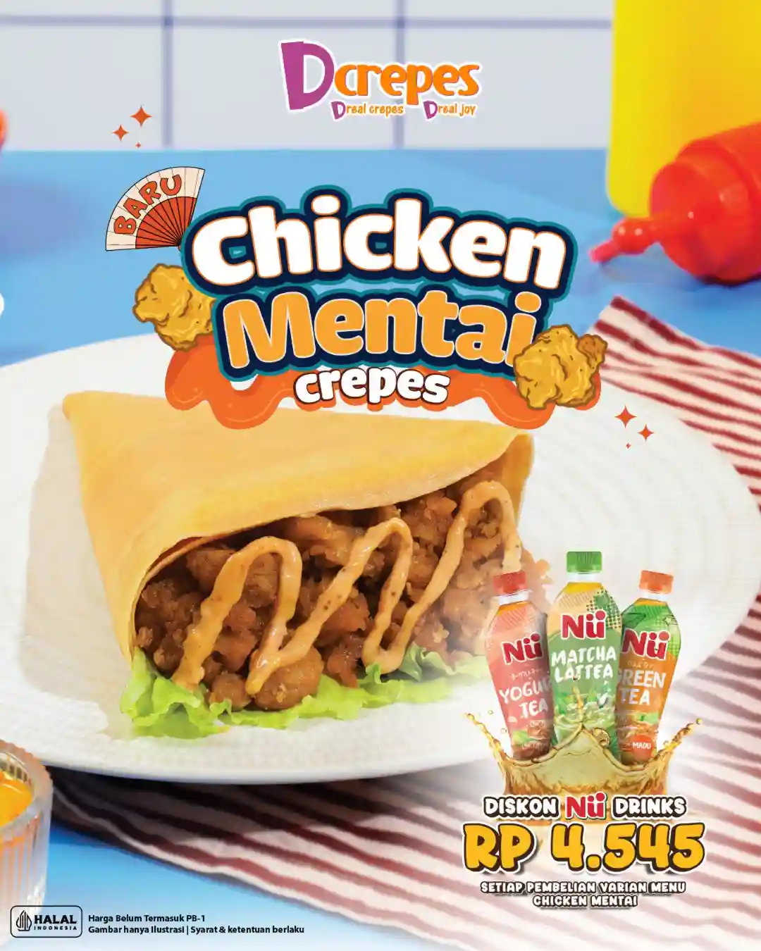 Promo Dcrepes Spesial Beli Chicken Mentai + NuTea Diskon 4 Ribuan 1 Promo Dcrepes Spesial Beli Chicken Mentai + NuTea Diskon 4 Ribuan