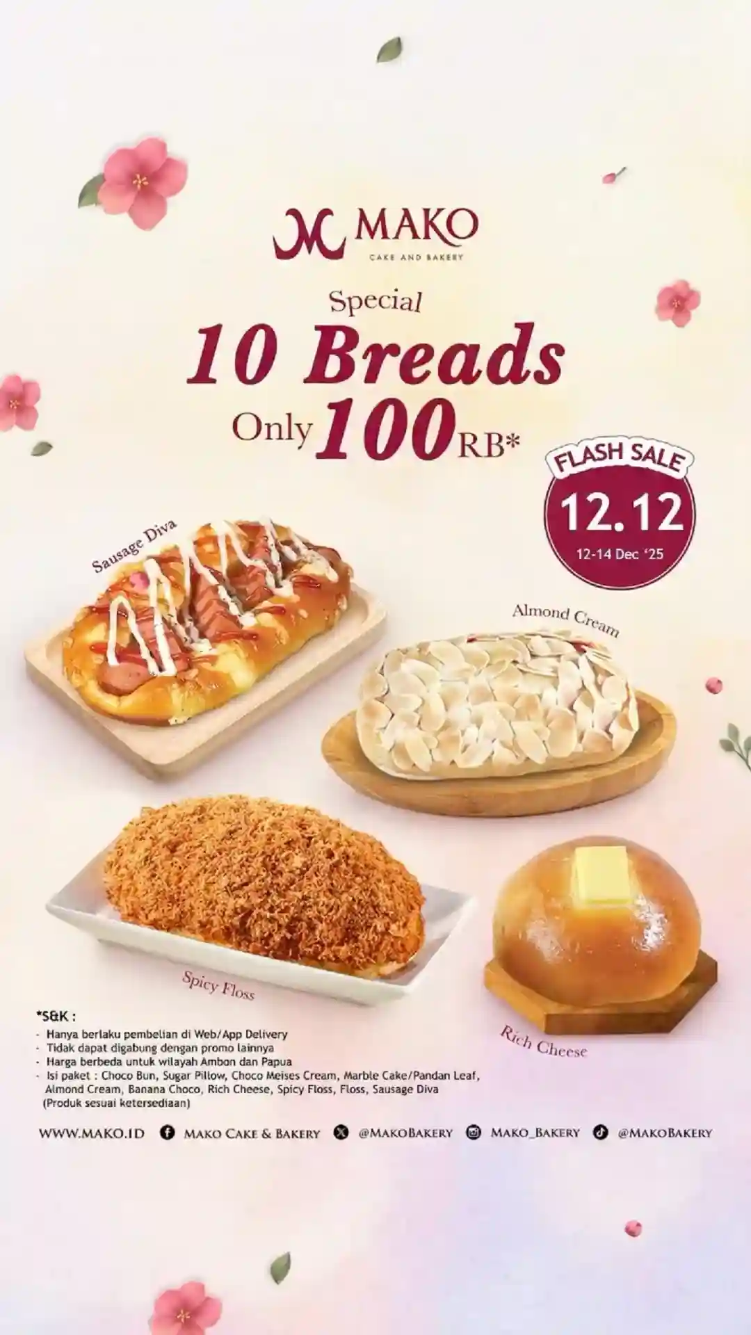 Promo Mako Bakery Spesial 12.12 Beli 10 Roti Hanya 100 Ribu 1 Promo Mako Bakery Spesial 12.12 Beli 10 Roti Hanya 100 Ribu