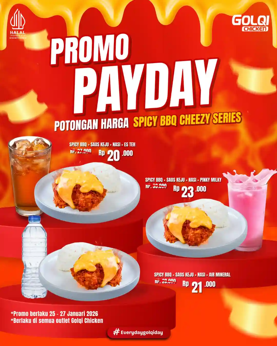 Promo Golqi Chicken Payday BBQ Series Mulai Rp 19.000 2 Paket promo Golqi Chicken Payday BBQ Cheezy Series mulai Rp 19.000 1