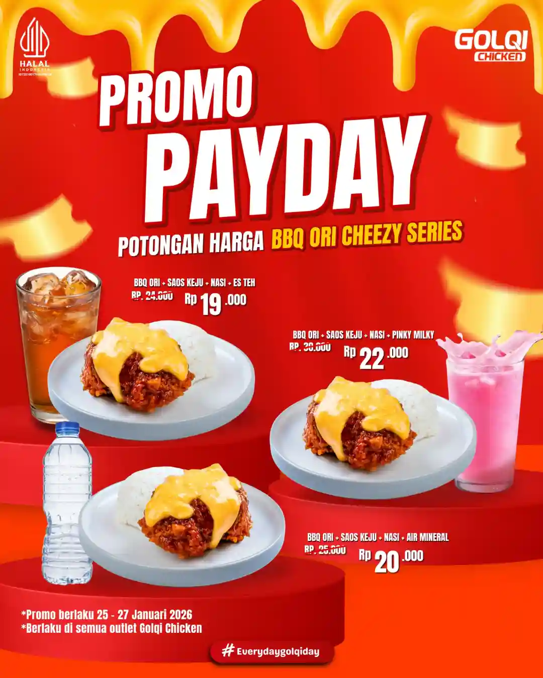 Promo Golqi Chicken Payday BBQ Series Mulai Rp 19.000 1 Paket promo Golqi Chicken Payday BBQ Cheezy Series mulai Rp 19.000 2