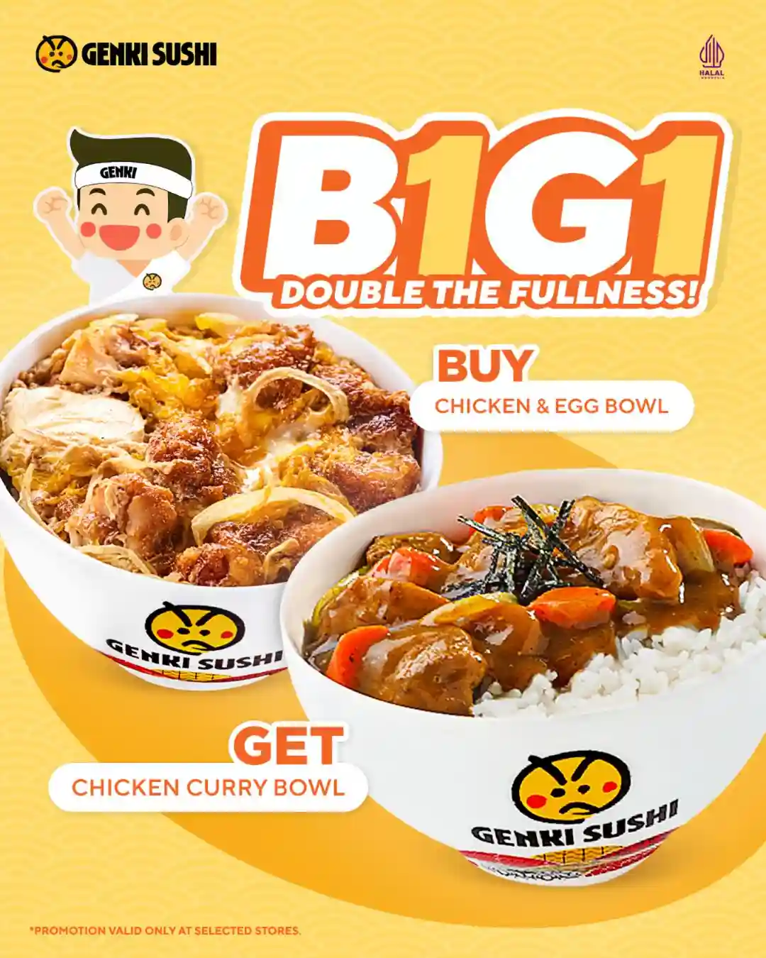 Genki Sushi Hadirkan Promo Beli 1 Gratis 1 Chicken Bowl hingga 18 Januari 2026 1 Promo Beli 1 Gratis 1 Chicken Bowl dari Genki Sushi yang berlaku pada 12–18 Januari 2026 di outlet terpilih