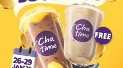 Promo Chatime January Payday Buy 1 Get 1 Free, Beli Large Gratis Milk Tea 2 Promo Chatime January Payday Buy 1 Get 1 Free periode 26 29 Januari 2026