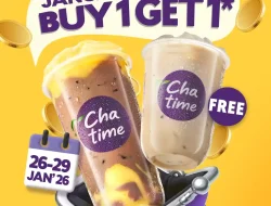 Promo Chatime January Payday Buy 1 Get 1 Free, Beli Large Gratis Milk Tea