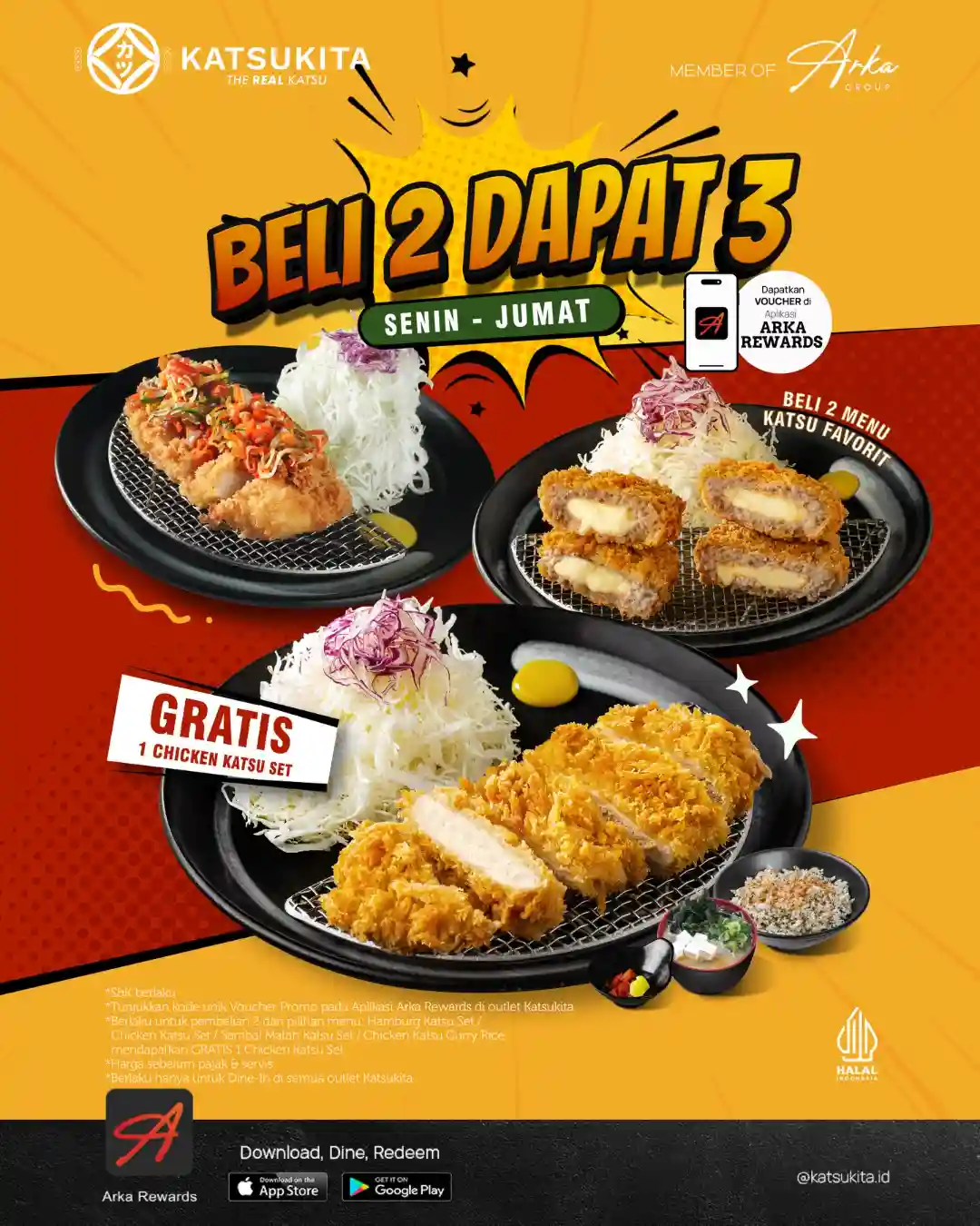 Promo Katsukita Payday Beli 2 Dapat 3 Menu, Bonus Chicken Katsu Set Gratis 1 Promo Katsukita Payday Beli 2 Dapat 3 Menu periode 26–30 Januari 2026