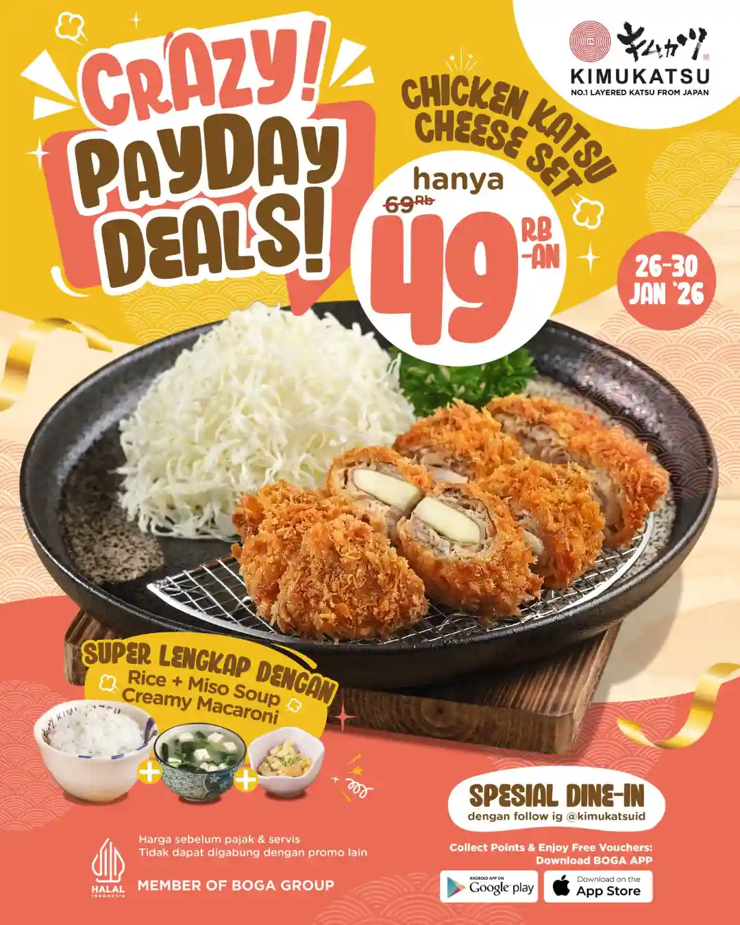 Promo Kimukatsu Crazy Payday, Chicken Katsu Set Cuma Rp49 Ribuan 1 Promo Kimukatsu Crazy Payday Chicken Katsu Set harga Rp49 ribuan