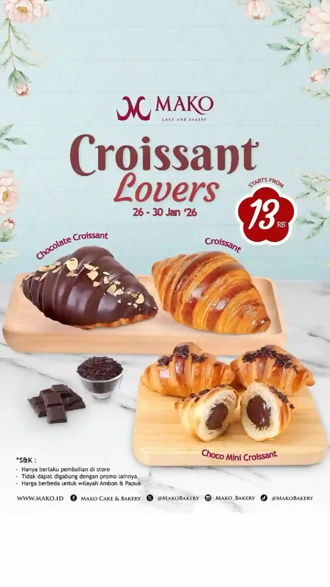 Promo MAKO Croissant Lovers Deals Mulai Rp13.000, Jajan Croissant Hemat Akhir Januari 1 Promo MAKO Croissant Lovers Deals Mulai Rp13.000 Jajan Croissant Hemat Akhir Januari