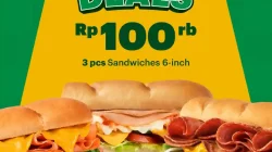 Promo Subway Payday Deals, 3 Sandwich 6-Inch Cuma Rp100.000 2 Promo Subway Payday Deals, 3 Sandwich 6-Inch Cuma Rp100.000
