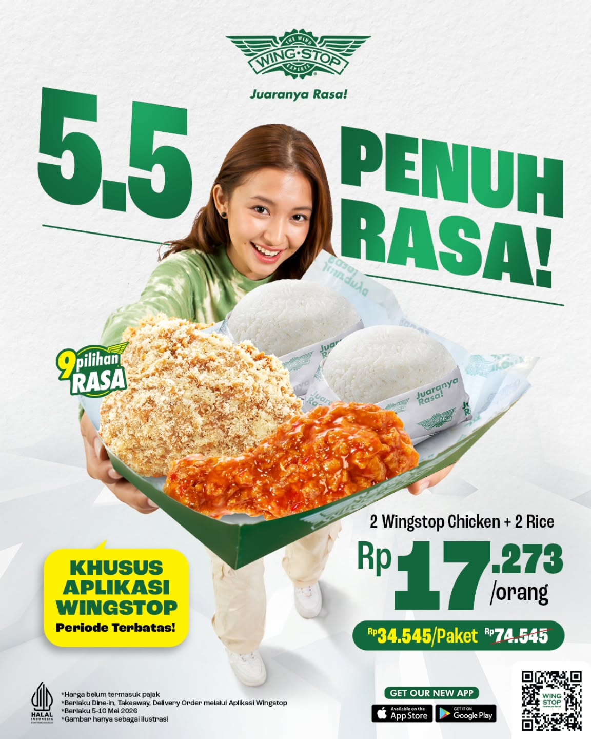 Promo Wingstop Spesial 5.5: Paket Hemat Mulai 17 Ribuan per Orang 1 Promo Wingstop Spesial 5.5 Paket Hemat Mulai 17 Ribuan per Orang