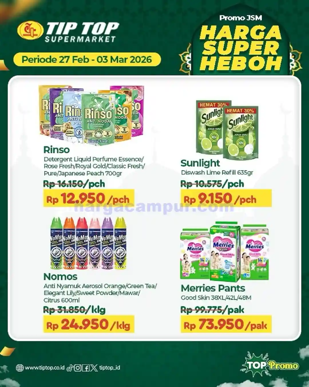 Katalog Promo JSM TIPTOP Swalayan Terbaru 27 Feb - 1 Mar 2026 10 Katalog Promo JSM TIPTOP Swalayan Terbaru 27 Februari - 1 Maret 2026.