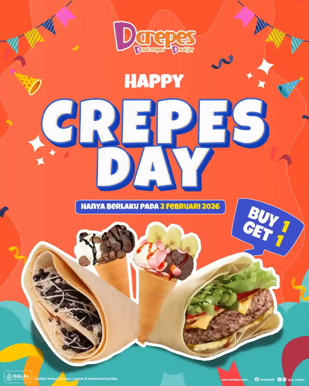 Promo Dcrepes Happy Crepes Day Buy 1 Get 1 Hanya 2 Februari 2026 1 Promo Dcrepes Happy Crepes Day Buy 1 Get 1 Hanya 2 Februari 2026