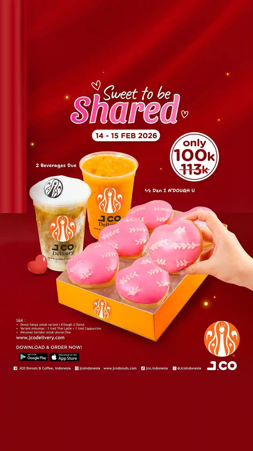 Promo JCO Valentine Paket 1/2 Lusin Donat dan Dua Minuman Rp 100.000 1 Promo JCO Valentine Paket 1 Lusin Donat dan Dua Minuman Rp 100.000