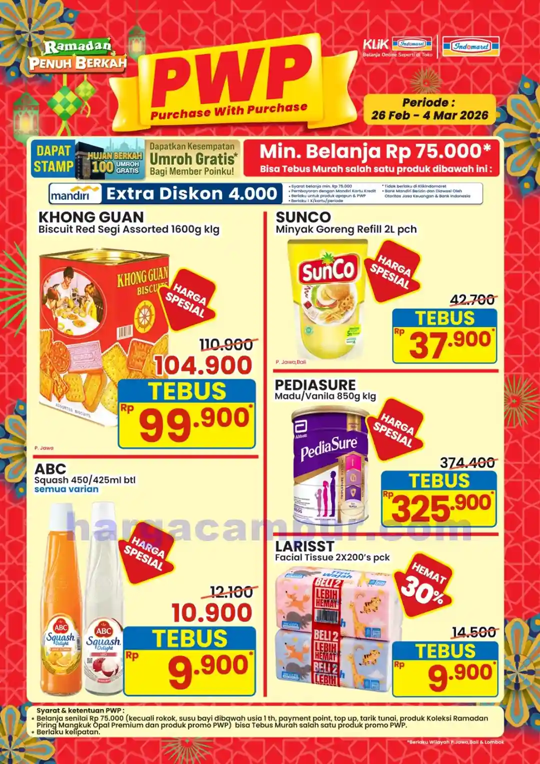 Katalog Promo JSM Indomaret Terbaru 27 Feb - 1 Mar 2026 5 Promo PWP Indomaret Purchase With Purchase 26 Februari - 4 Maret 2026.