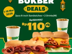 Promo Subway Bukber Deals, 2 Sandwich Rp110.000 dengan Upsize Minuman