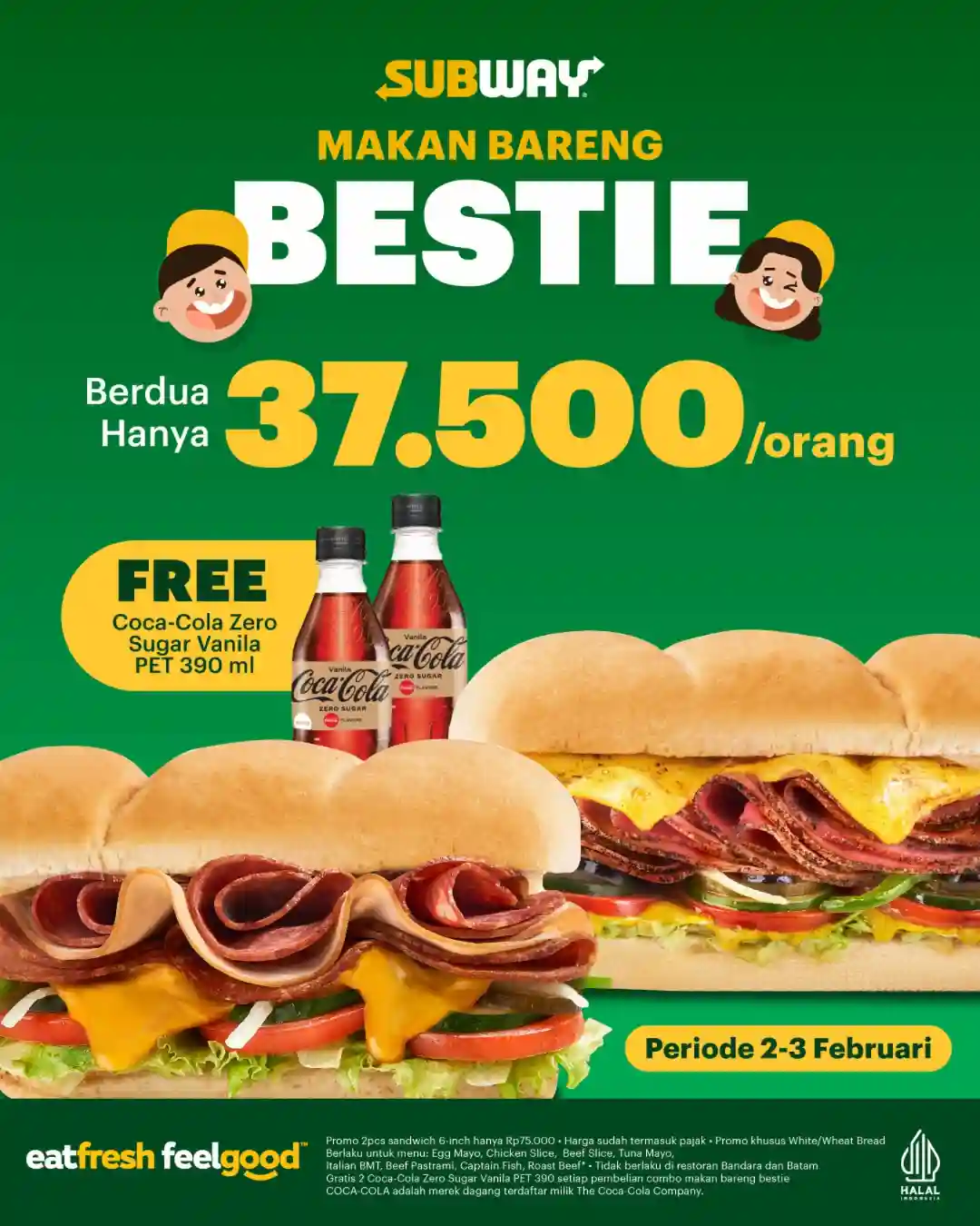 Promo Subway Spesial 2.2 Paket Sandwich dan Minuman Rp37.500 1 Promo Subway Spesial 2.2 Paket Sandwich dan Minuman Rp37.500