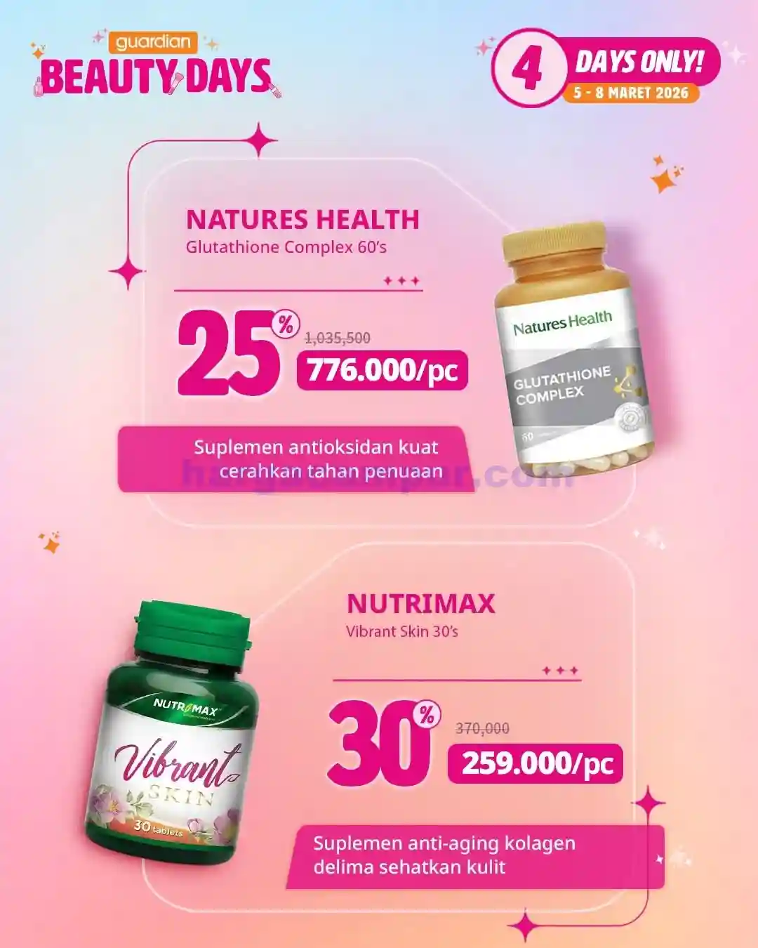 Katalog Harga Promo Guardian Terbaru 13 - 19 Maret 2026 10 Katalog Promo Guardian Beauty Days Terbaru 5 8 Maret 2026 10