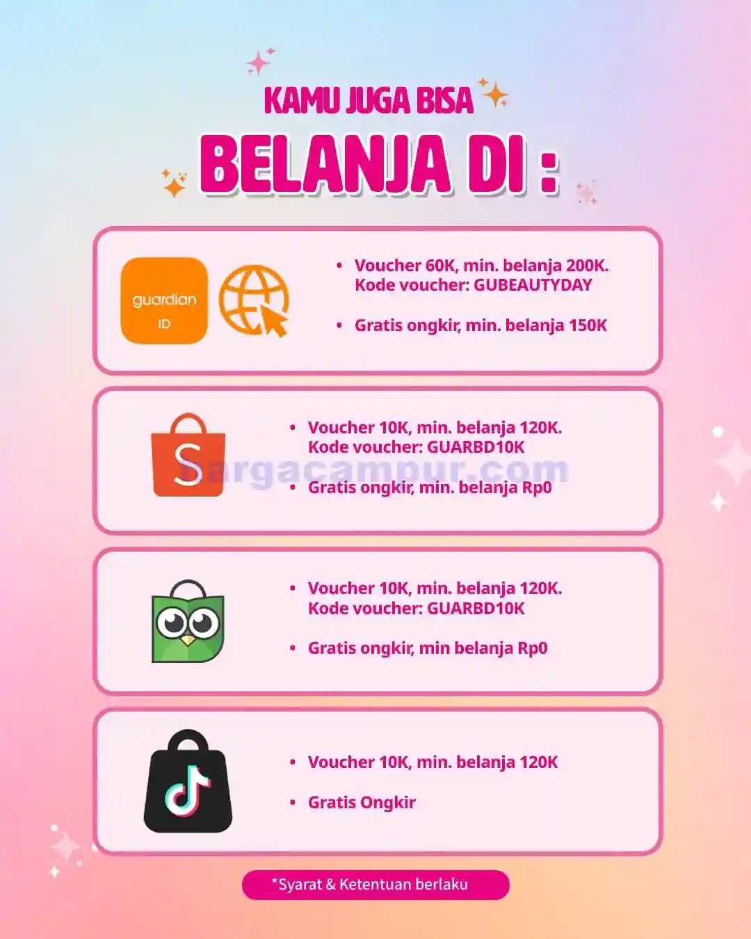 Katalog Harga Promo Guardian Terbaru 13 - 19 Maret 2026 17 Katalog Promo Guardian Beauty Days Terbaru 5 - 8 Maret 2026.