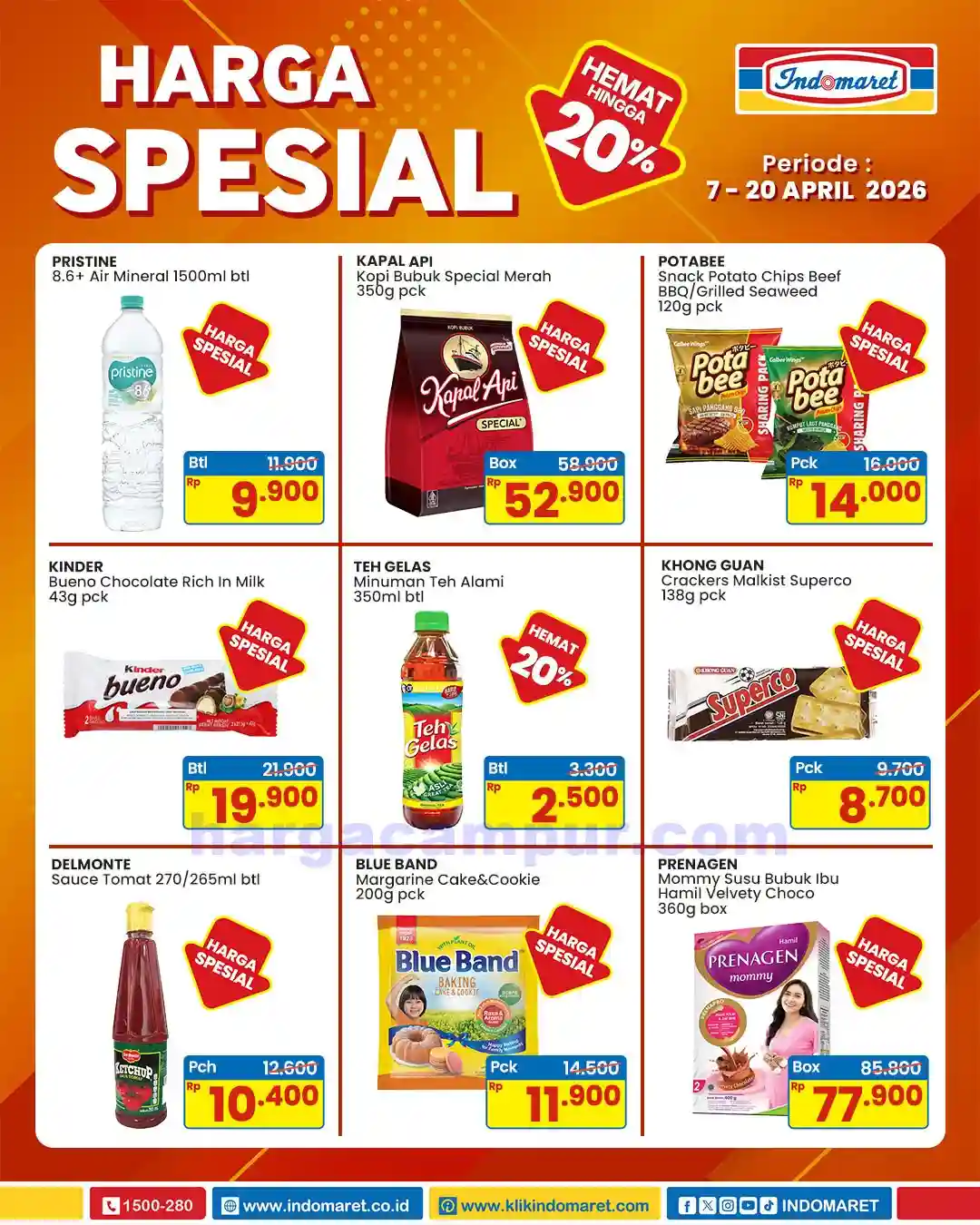 Promo Indomaret Harga Spesial Hemat Hingga 35% Produk Pilihan 9 Promo Indomaret Harga Spesial Hemat 7 - 20 April 2026.