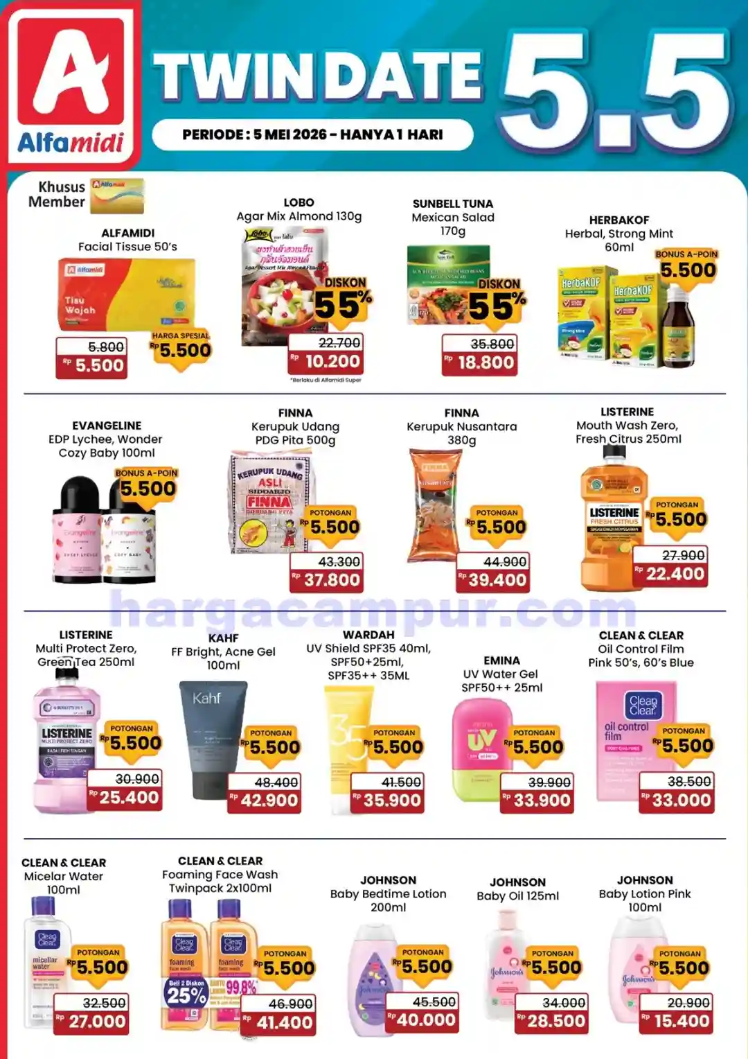 Promo Alfamidi Twin Date 5.5 Terbaru 5 Mei 2026 Hanya 1 Hari 2 Promo Alfamidi Twin Date 5.5 Terbaru 5 Mei 2026.