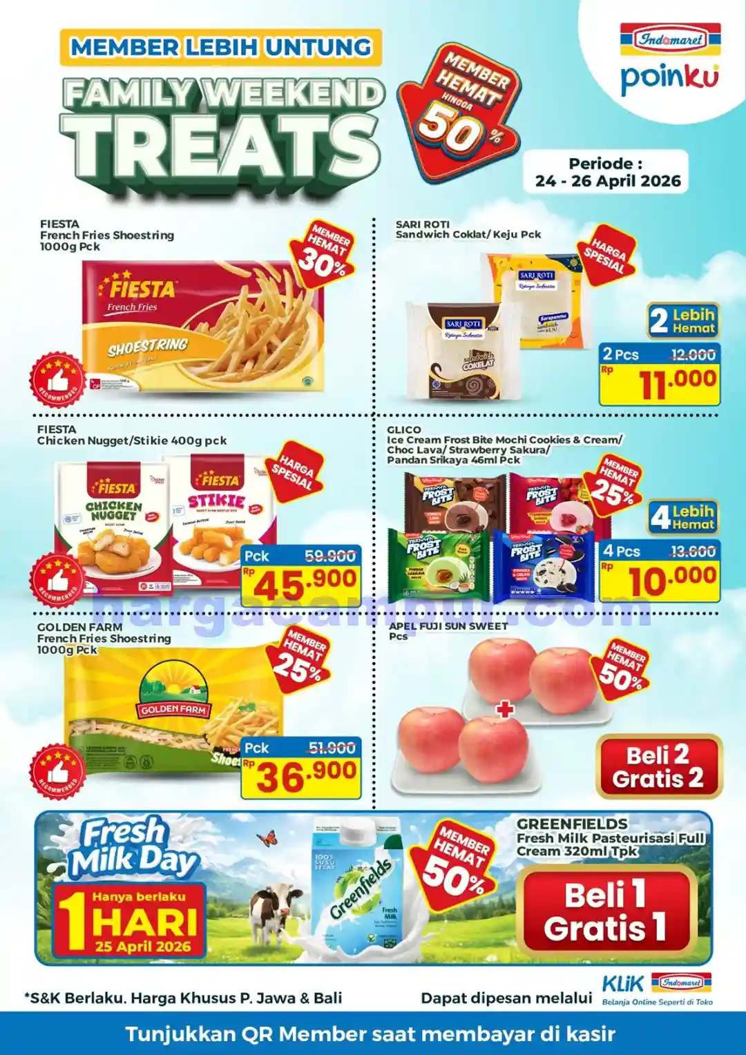 Promo Indomaret Family Weekend Treats 1 - 3 Mei 2026 1 Promo Indomaret Family Weekend Treats 24 - 26 April 2026.