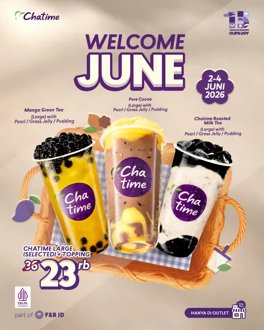 Promo Chatime Welcome Juni Minuman Large Cup 23 Ribu 1 Promo Chatime Welcome Juni Minuman Large Cup 23 Ribu