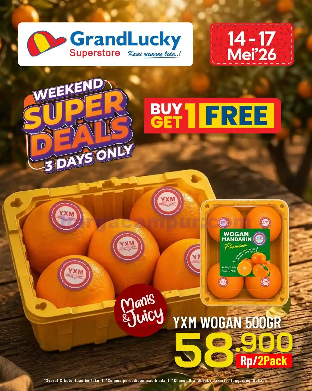 Promo GrandLucky Weekend Super Deals 22 - 24 Mei 2026