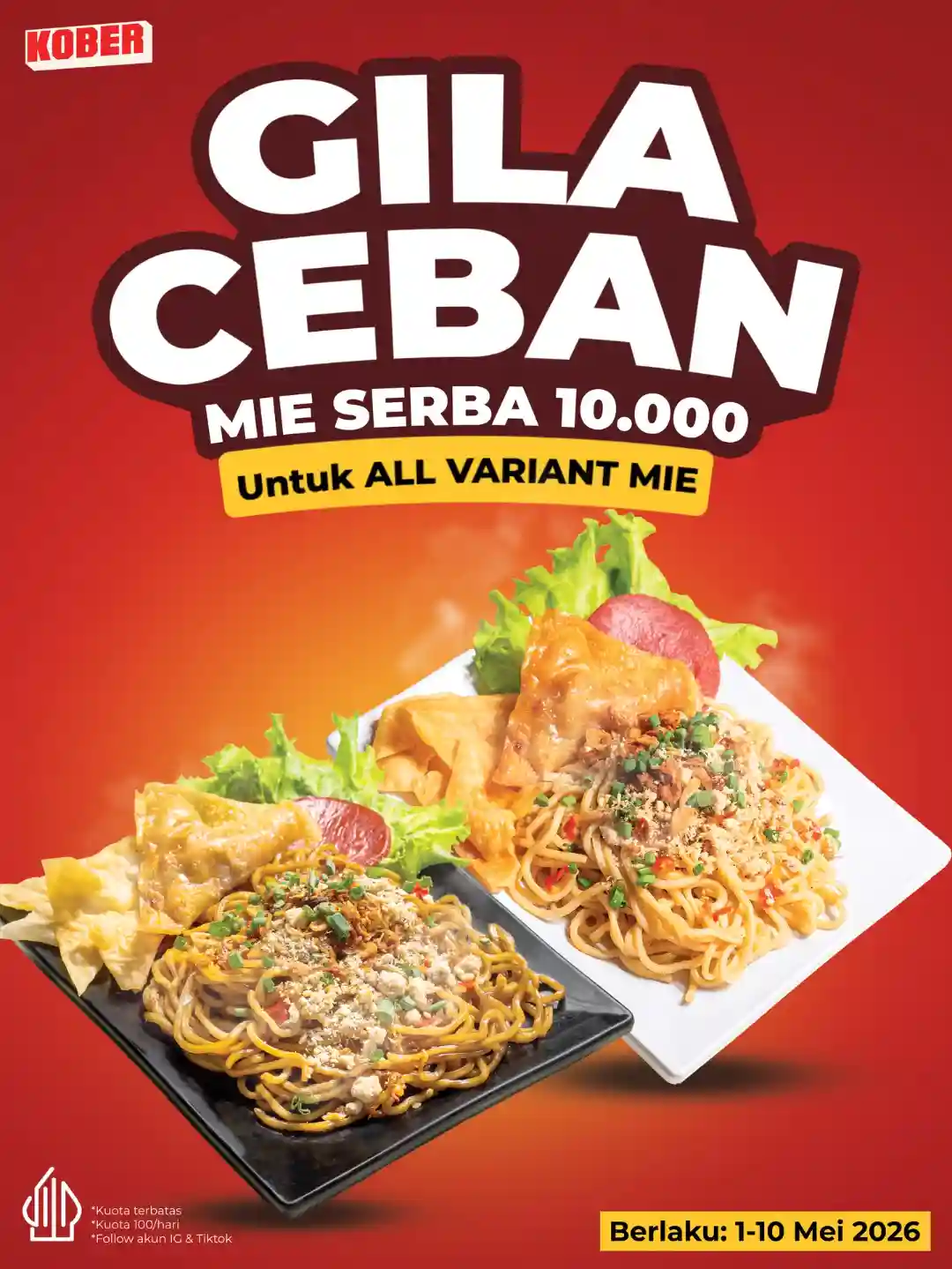 Promo Kober Mie Gila Ceban, Semua Mie Cuma 10 Ribuan 1 Promo Kober Mie Gila Ceban, Semua Mie Cuma 10 Ribuan