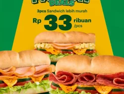 Promo Subway Payday Deals, 3 Sandwich 6-Inch Cuma Rp100.000