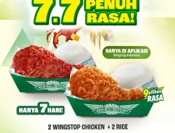 Promo Wingstop Spesial 7.7, 2 Ayam + Nasi Cuma Rp34 Ribuan