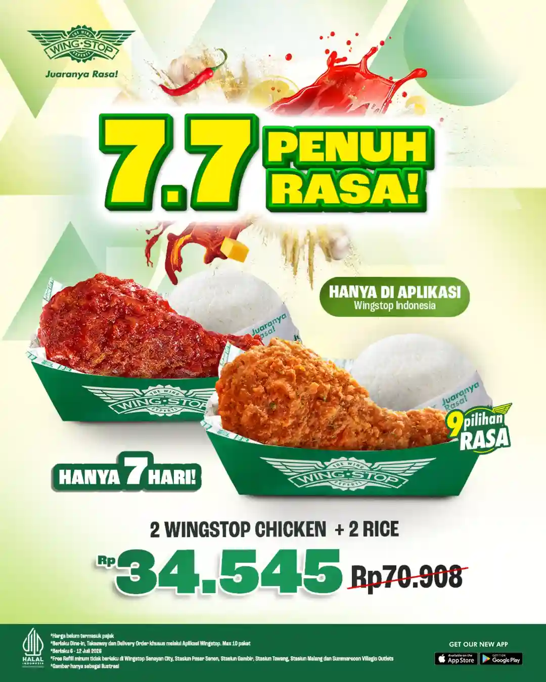 Promo Wingstop Spesial 7.7, 2 Ayam + Nasi Cuma Rp34 Ribuan 1 Promo Wingstop Spesial 7.7, 2 Ayam + Nasi Cuma Rp34 Ribuan