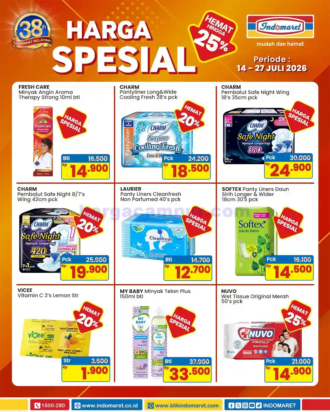 Promo Indomaret Harga Spesial Hemat Hingga 35% Produk Pilihan 8 Promo Indomaret Harga Spesial Hemat Terbaru 14 - 27 Juli 2026.