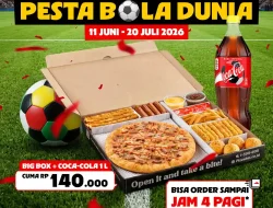 Promo PHD Pesta Bola Dunia 1 Big Box + Coca Cola 1L 140 Ribu